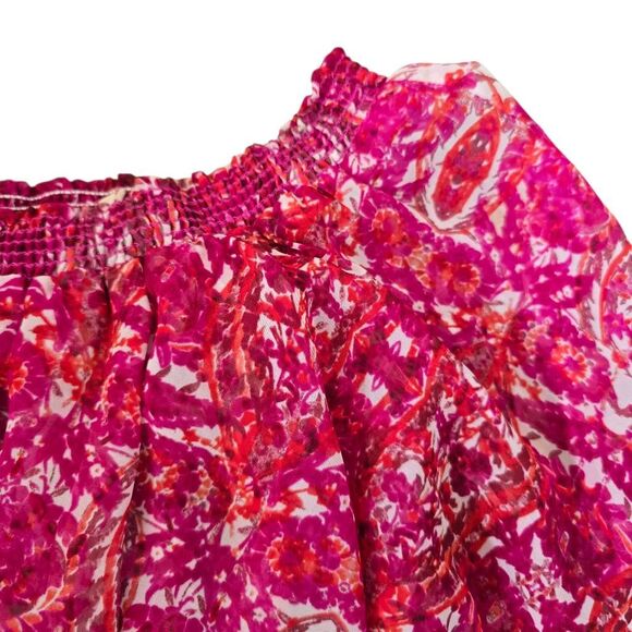 Show Me Your Mumu Rosarita Romper Women's Small Pink Red Floral Off the Shoulder - Picture 4 of 8